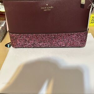 Kate Spade Burgundy Glitter Purse NWT crossbody